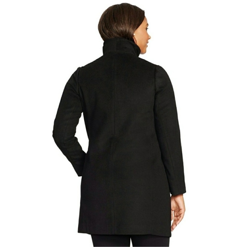 New! Ralph Lauren Fringe Buckle Wrap Black Coat Plus Size 14 - Picture 5 of 14